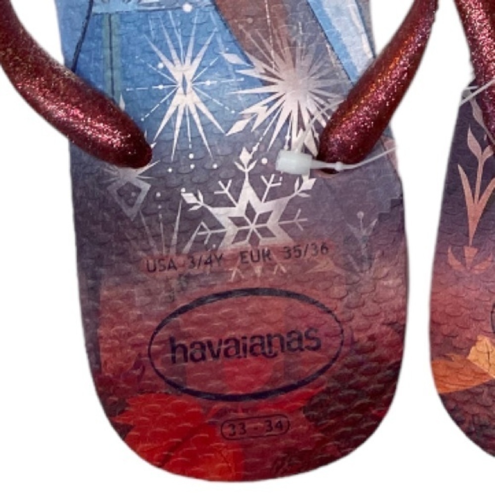 Havaianas Kid's Slim Disney Frozen Elsa & Anna Flip Flop Sandals Size 3/4 NWT - Picture 5 of 6